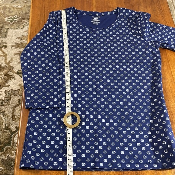 L.L.Bean supina cotton blue 3/4 sleeve tee shirt - Picture 3 of 7